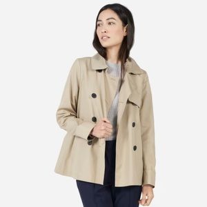 Everland The Swing Short Trench Coat in Tan Khaki Women's XS $135